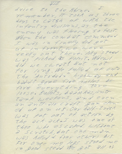 handwritten Letter from Sgt. Ward Douglas McGill to Dean Daniel B. Jett