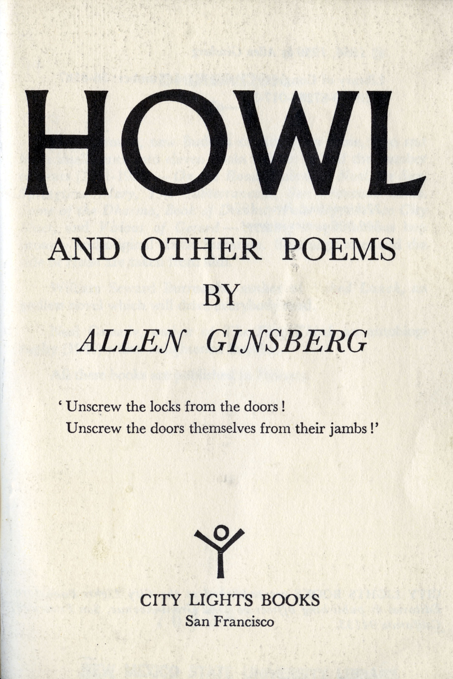 title page of  Irwin Allen Ginsberg's Howl